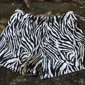 Zebra Print Spandex Shorts